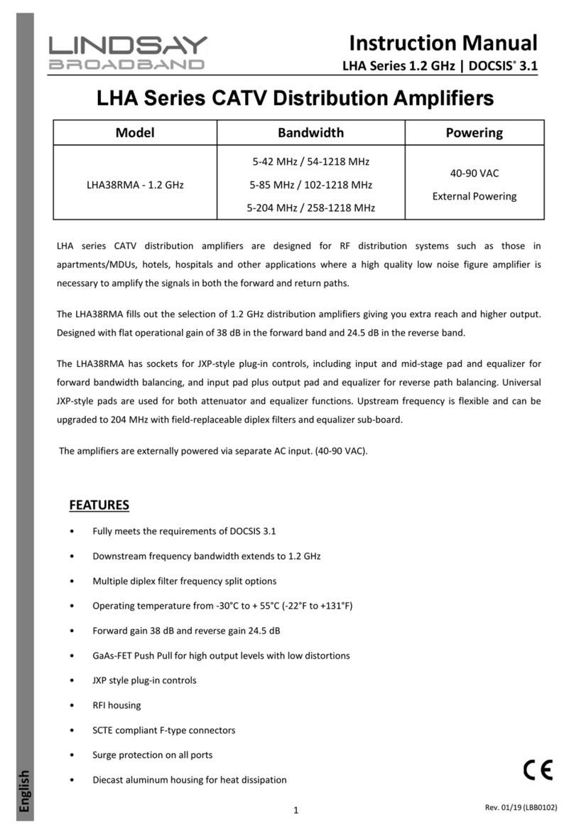 Lindsay Broadband LHA 1.2 GHz DOCSIS 3.1 Series instruction manual