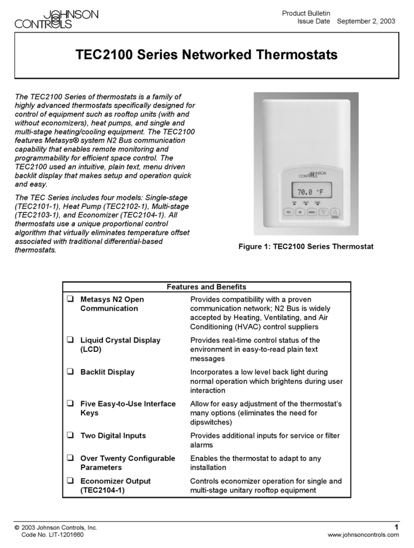 Johnson Controls TEC2103-1 User manual Johnson Controls TEC2103-1 User manual