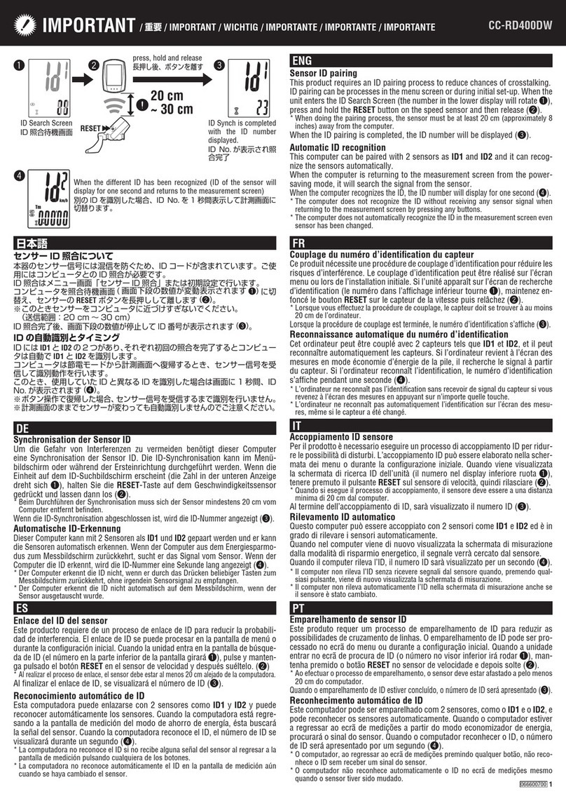 Cateye CC-RD400DW Operating manual