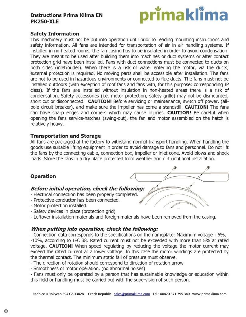 Prima Klima PK250-XLE User manual