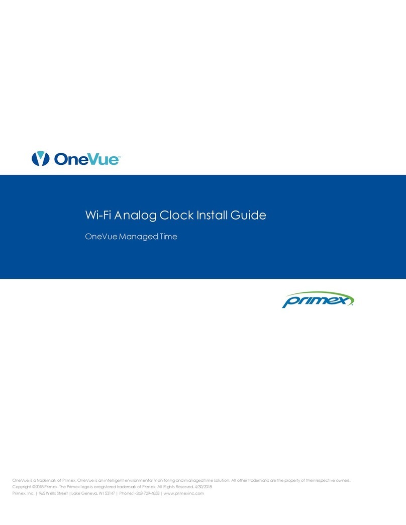 Primex OneVue Wi-Fi Analog Clock Series User manual