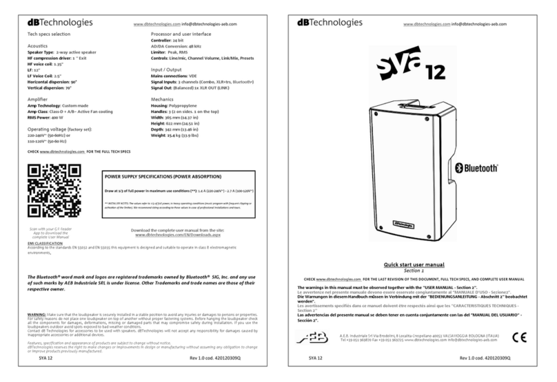 dB Technologies SYA 12 Manual