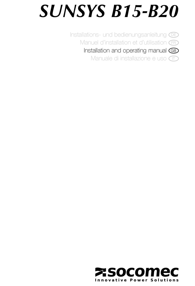 socomec SUNSYS B15 Installation and operating manual