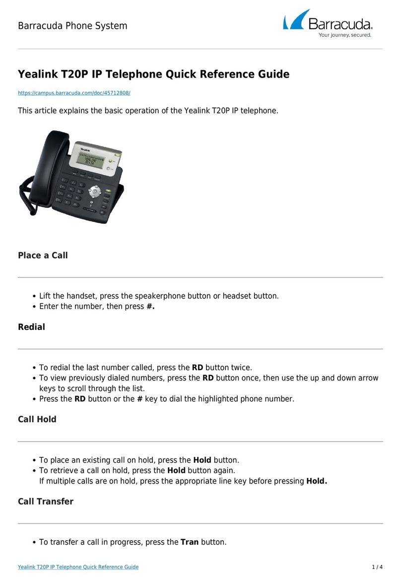 Yealink T20P User manual
