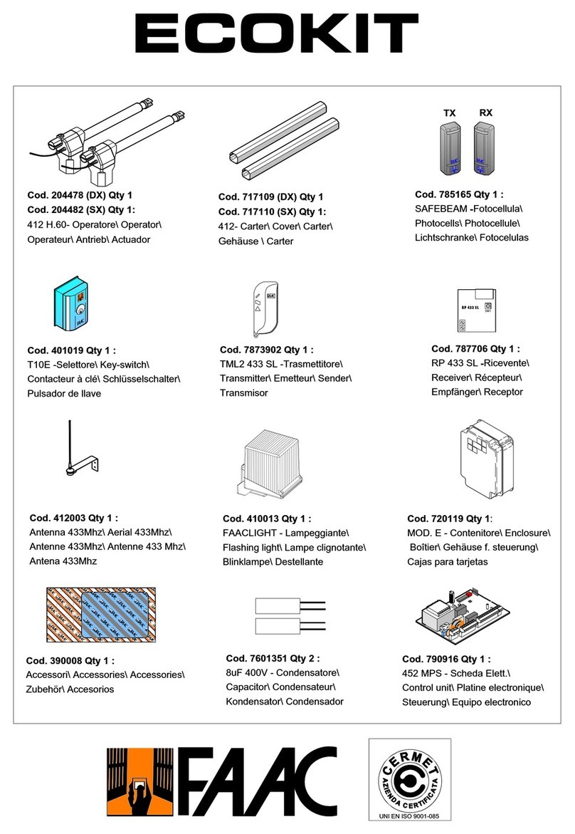 FAAC ECOKIT manual