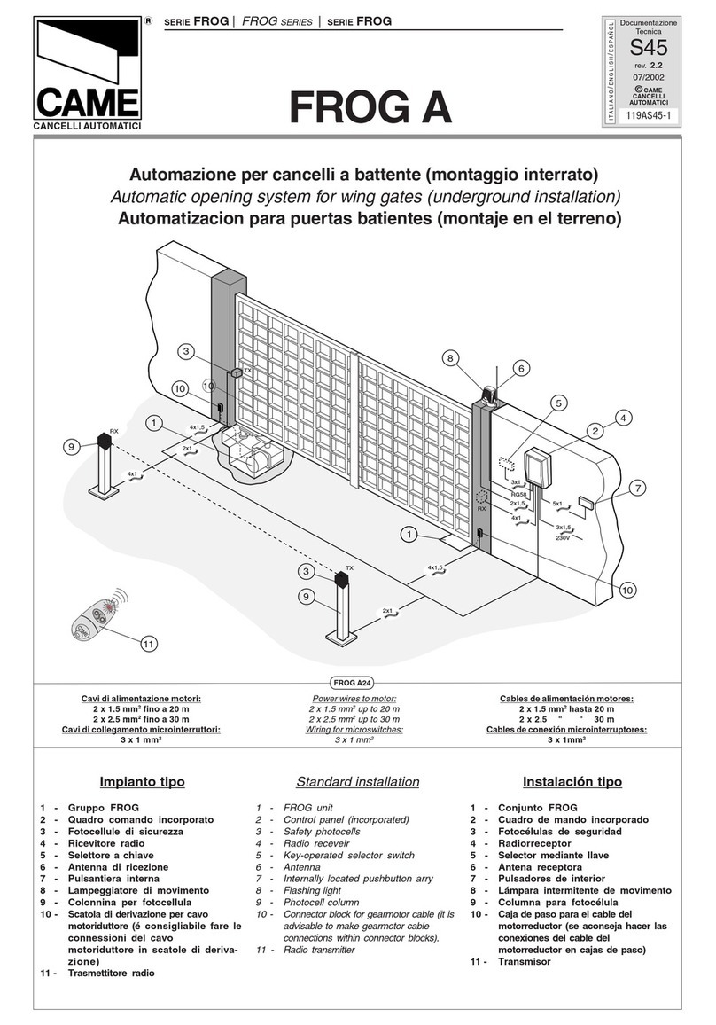 CAME FROG series User manual
