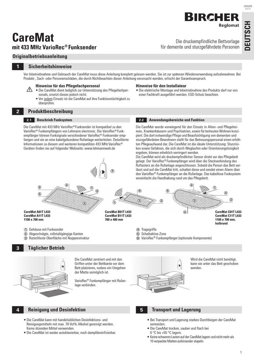 Bircher CareMat VarioRec Translation of the original instructions Bircher CareMat VarioRec Translation of the original instructions
