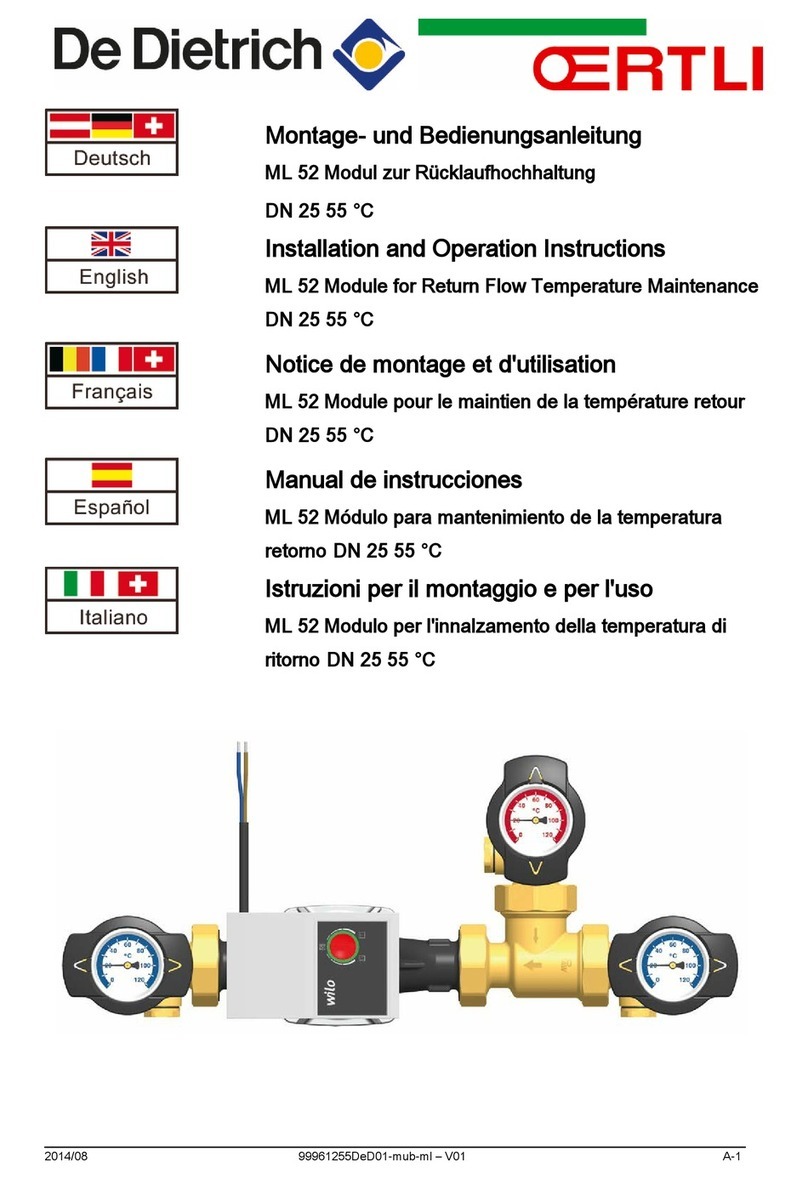 DeDietrich ML 52 Installation and operation instructions