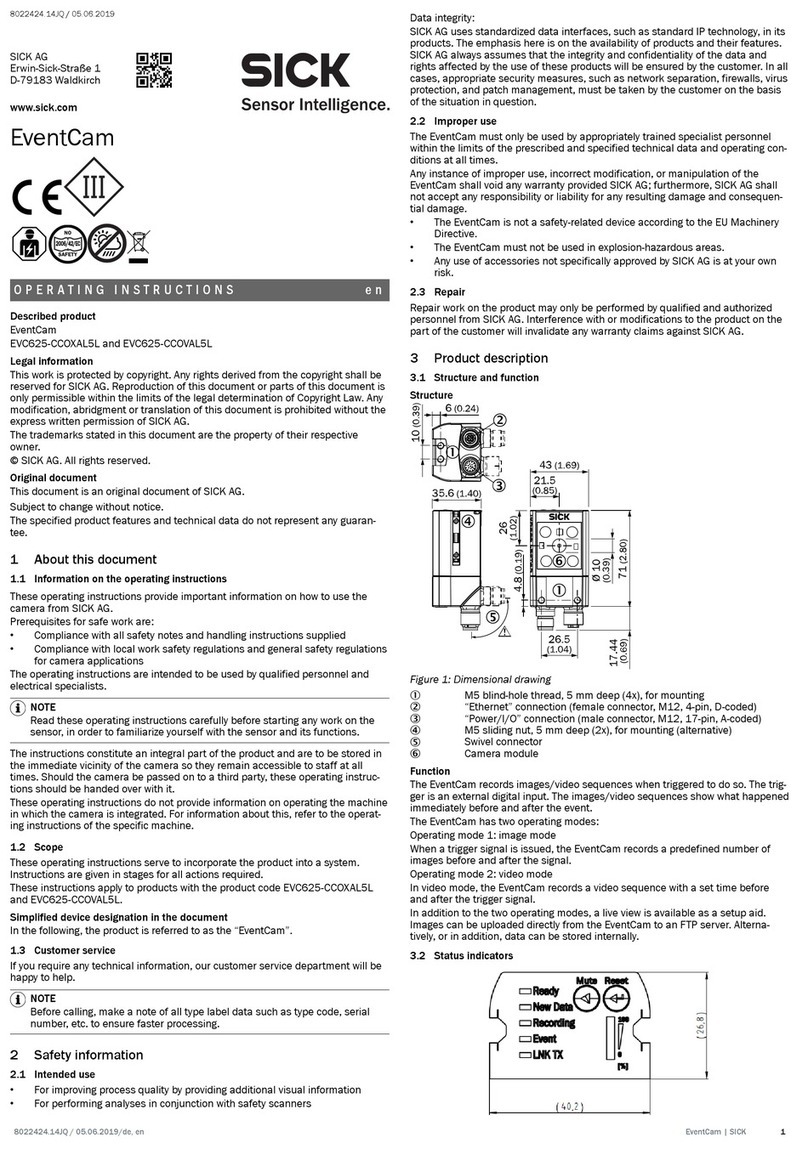 SICK EventCam EVC625-CCOXAL5L operating instructions