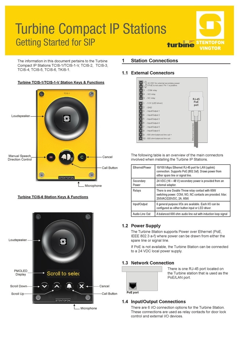 Stentofon Vingtor Turbine TCIS-1 User manual