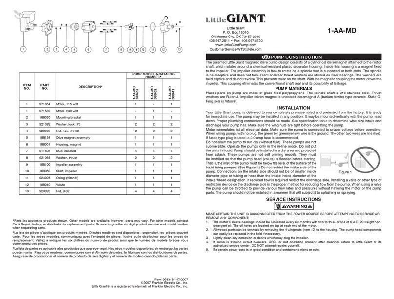 Little Giant 1-AA-MD installation manual Little Giant 1-AA-MD installation manual