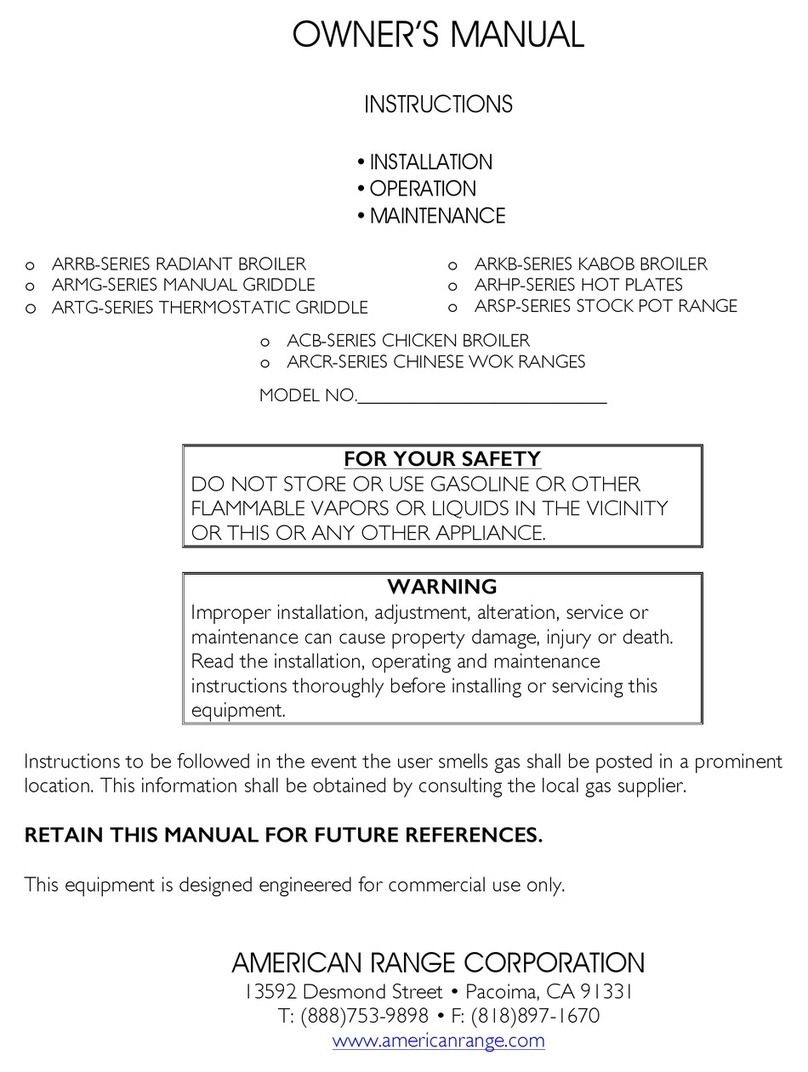American Range ARRB Series owner's manual