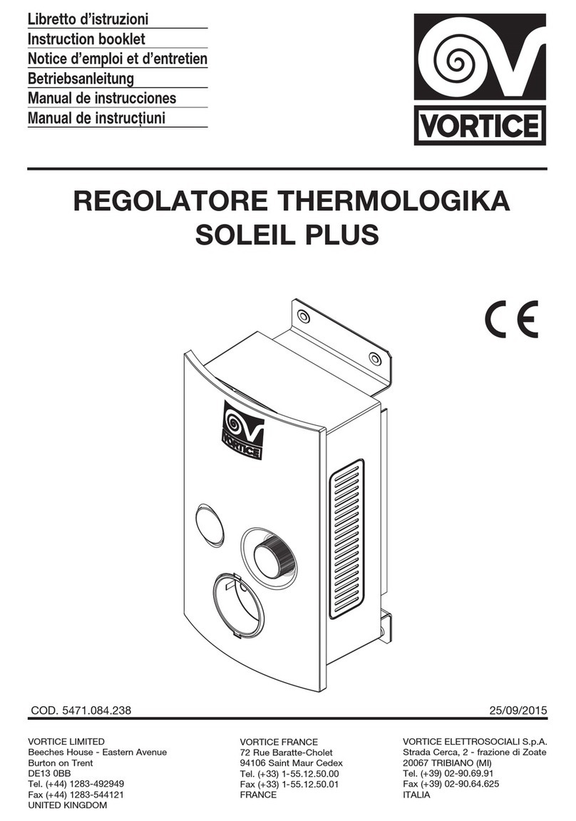 Vortice REGOLATORE THERMOLOGIKA SOLEIL PLUS User manual