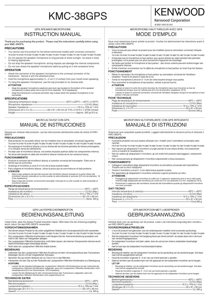 Kenwood KMC-38GPS User manual