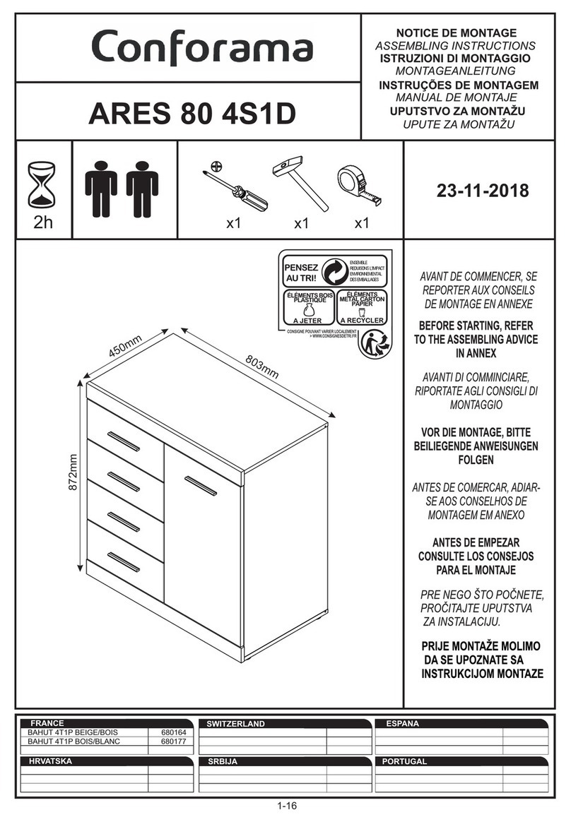 CONFORAMA ARES 80 4S1D Installation guide