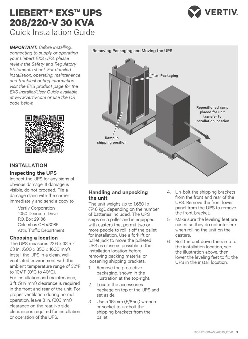 Vertiv LIEBERT EXS 208/220-V 30 KVA User manual