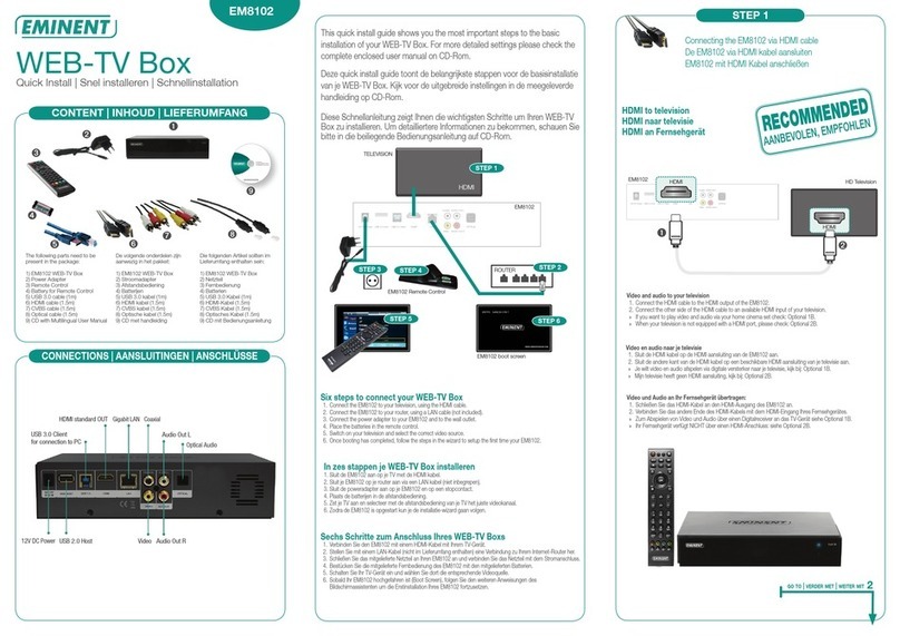 Eminent WEB-TV Box EM8102 Instructions for use