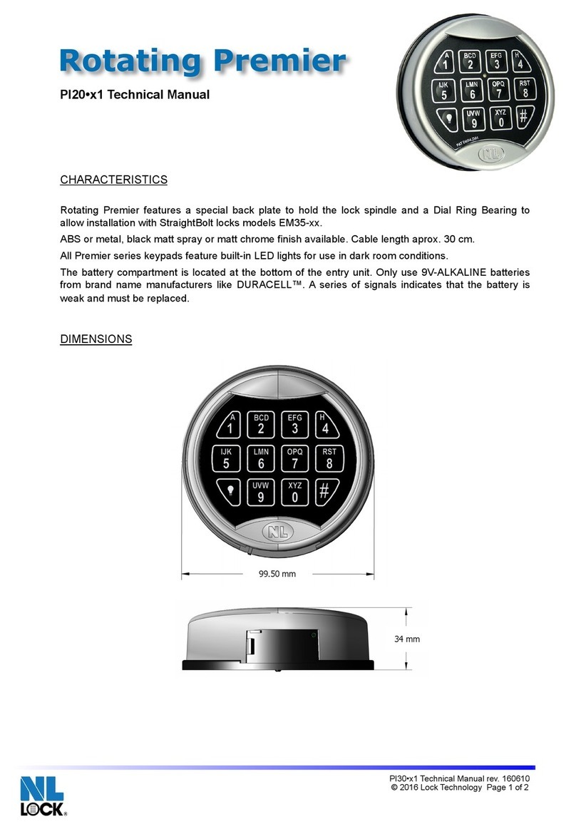 nl lock Rotating Premier PI20 1 Series User manual