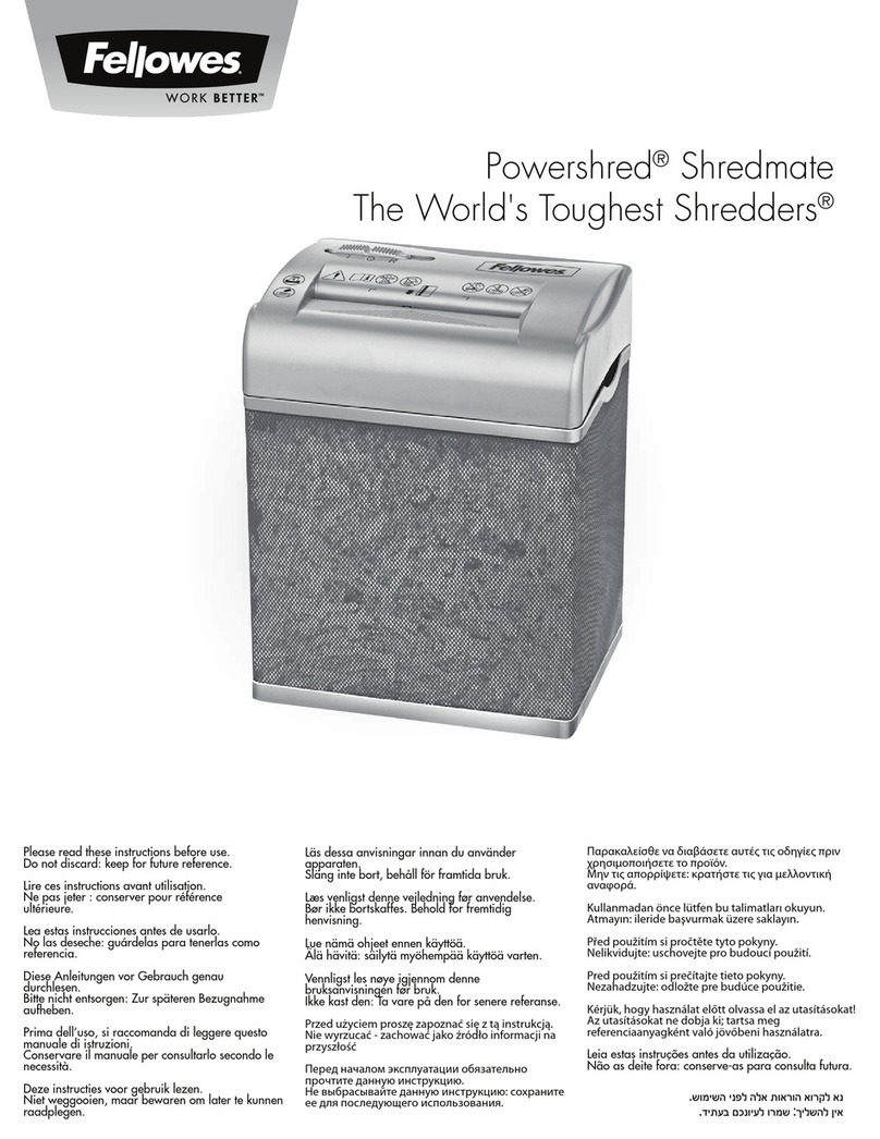 Fellowes Personal Shredmate quick start guide