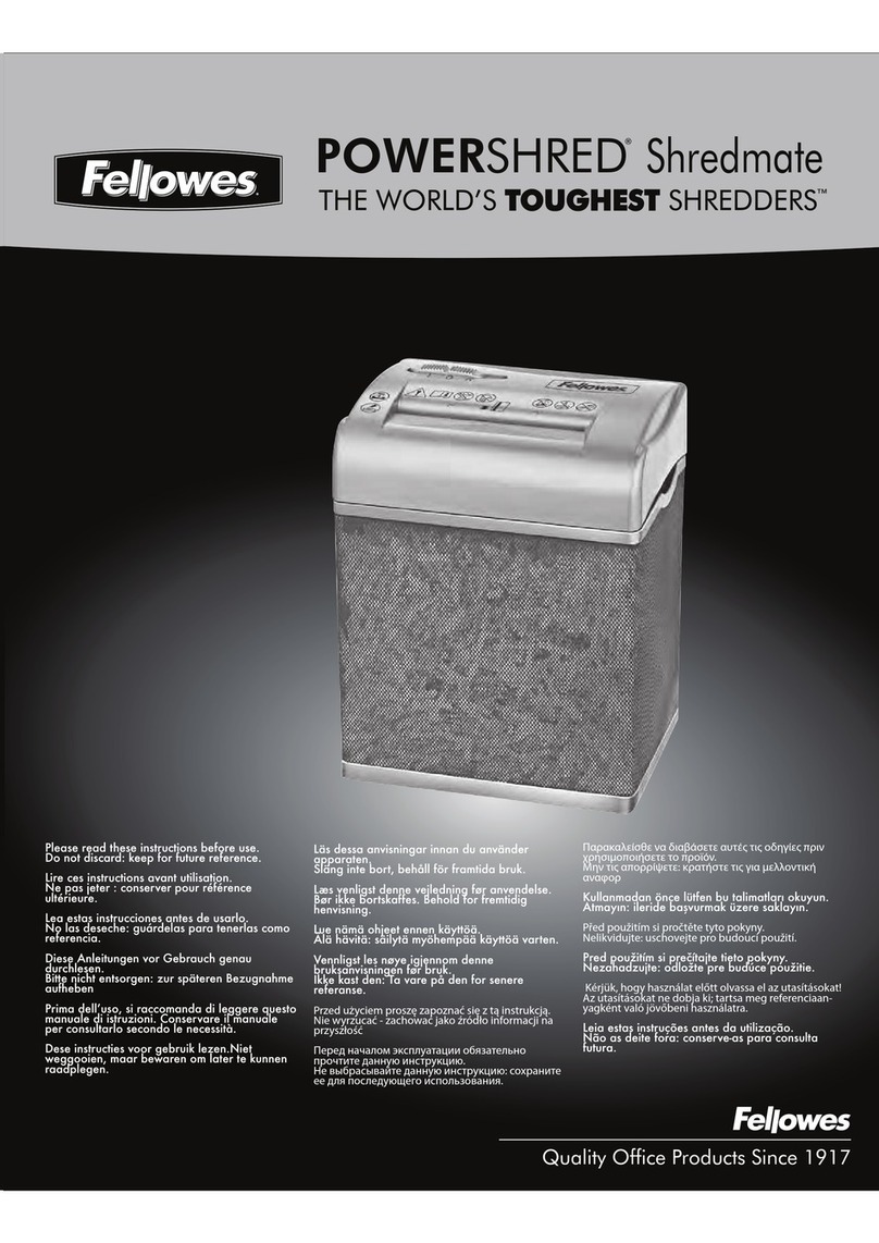 Fellowes Personal Shredmate Instruction manual