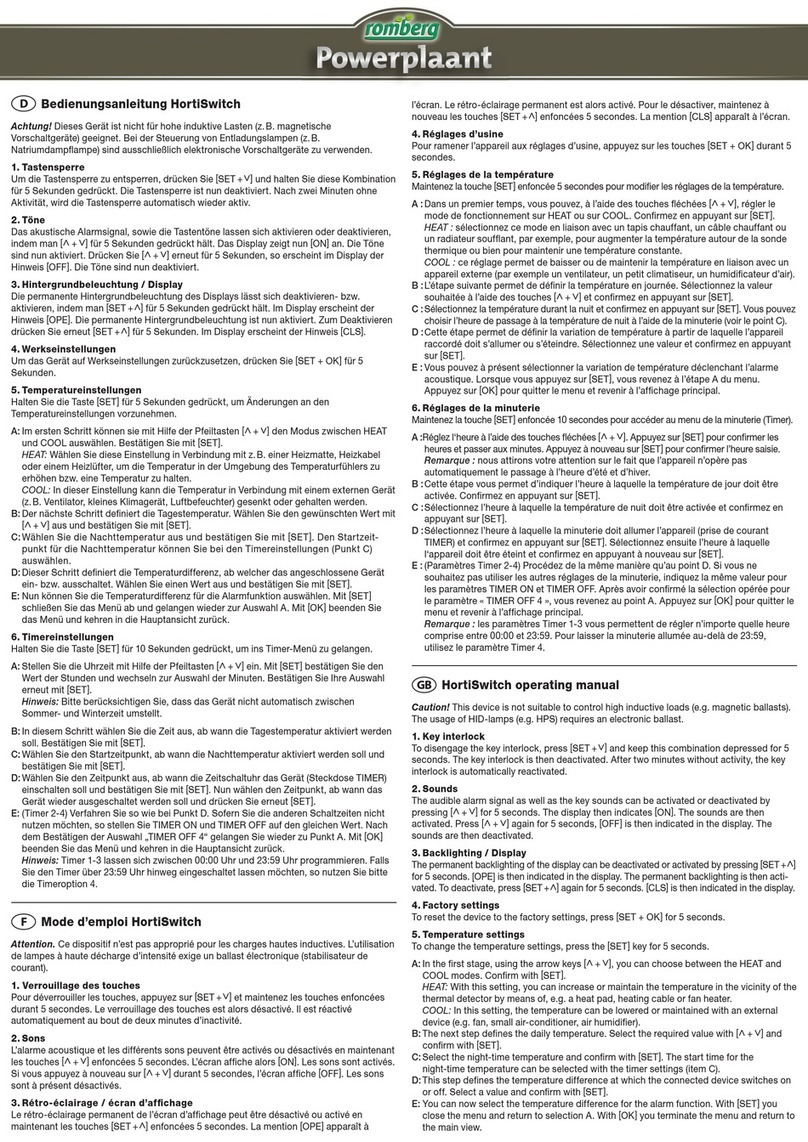 Romberg Powerplaant HortiSwitch operating manual