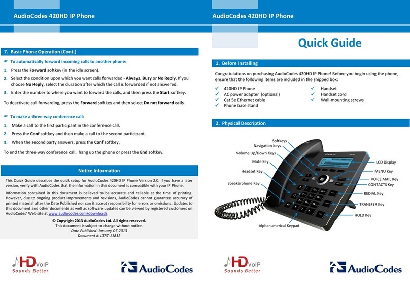 AudioCodes 420HD User manual AudioCodes 420HD User manual