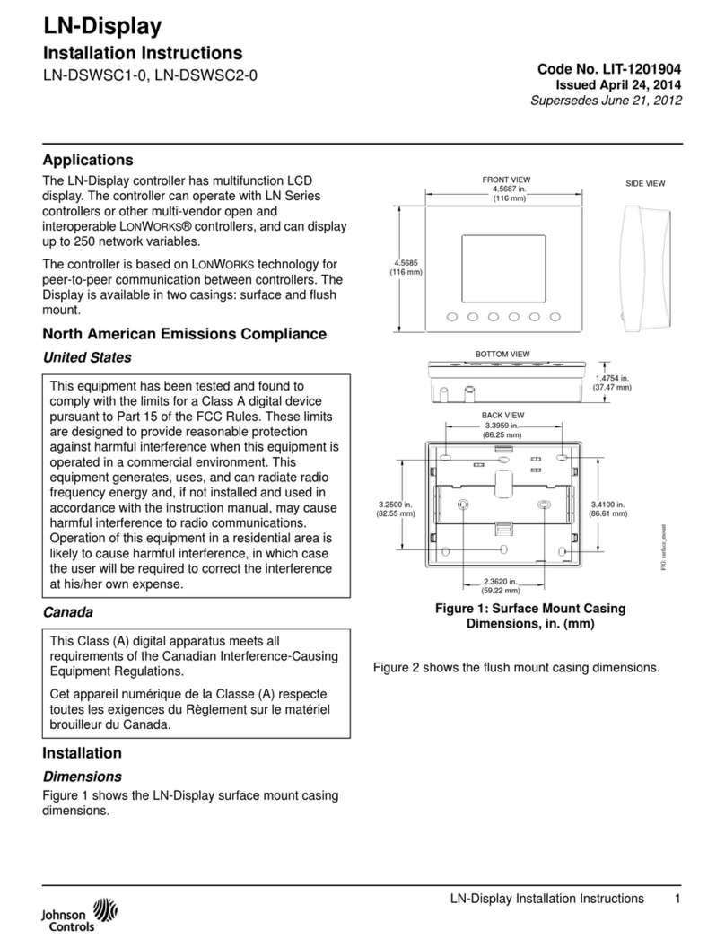Johnson Controls LN-DSWSC1-0 User manual
