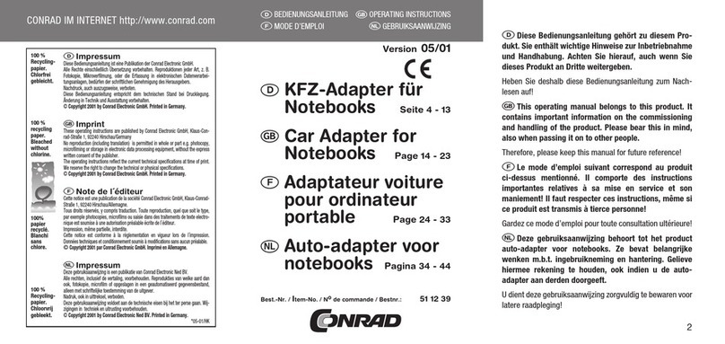 Conrad 51 12 39 operating instructions
