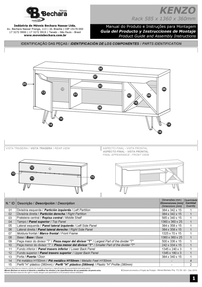 Moveis Bechara KENZO User guide and assembly instructions Moveis Bechara KENZO User guide and assembly instructions