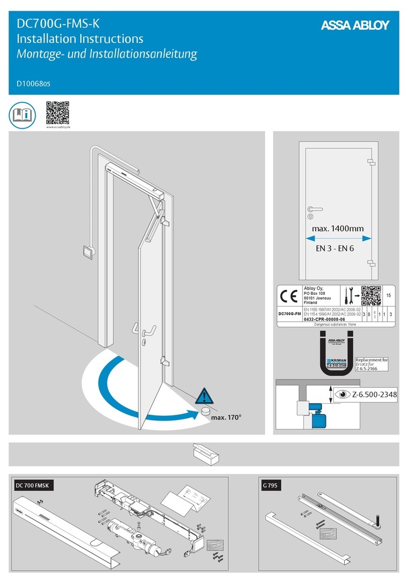 Assa Abloy DC700G-FMS-K User manual