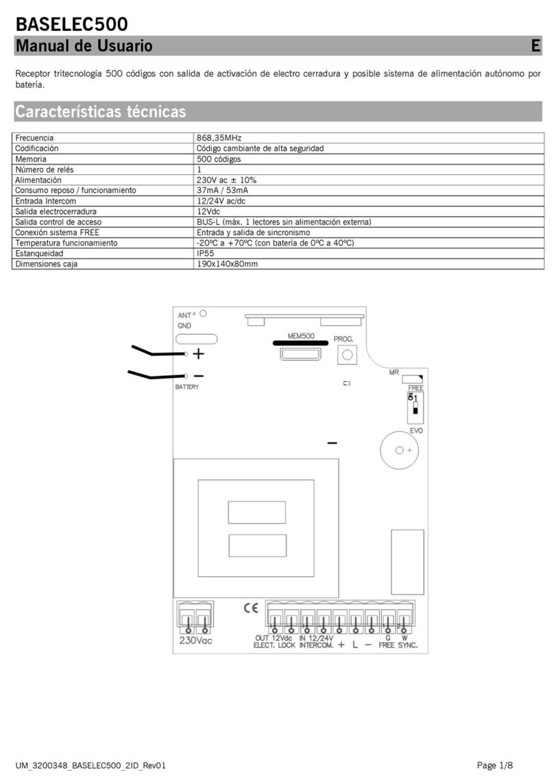 JCM Technologies BASELEC500 user manual