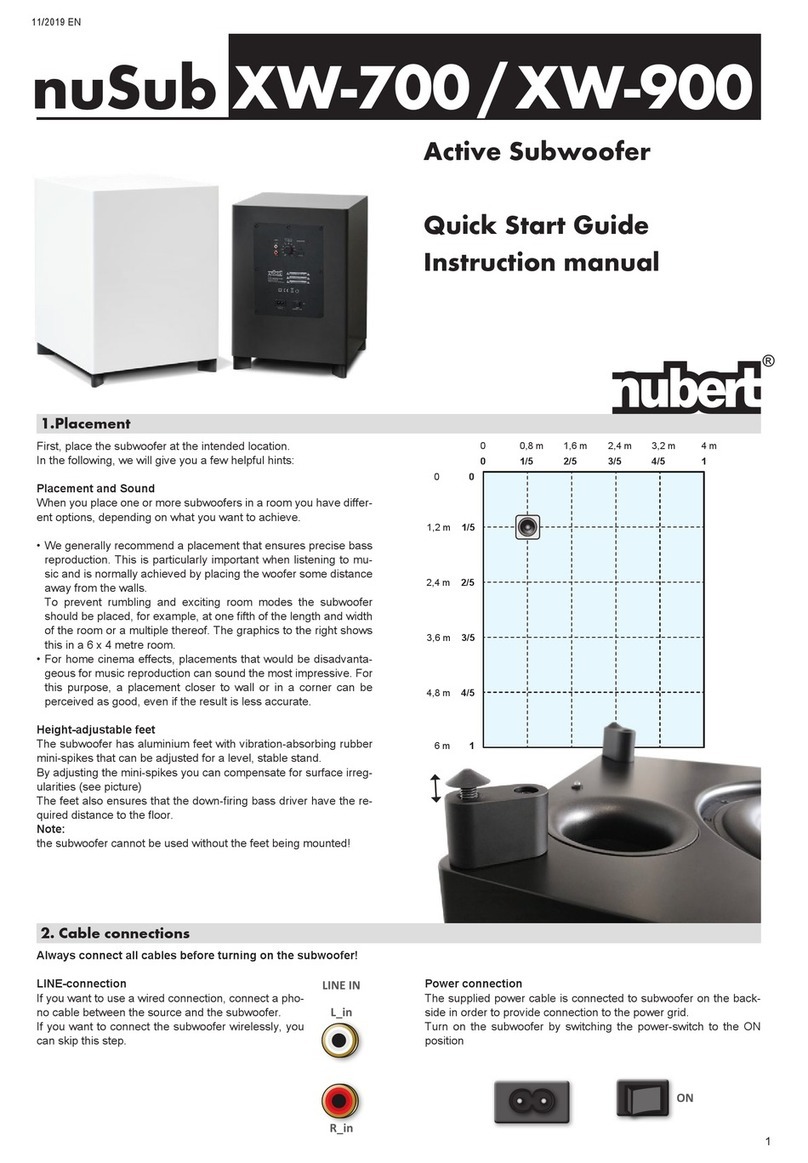 Nubert nuSub XW-700 Quick Start Guide/Instruction Manual