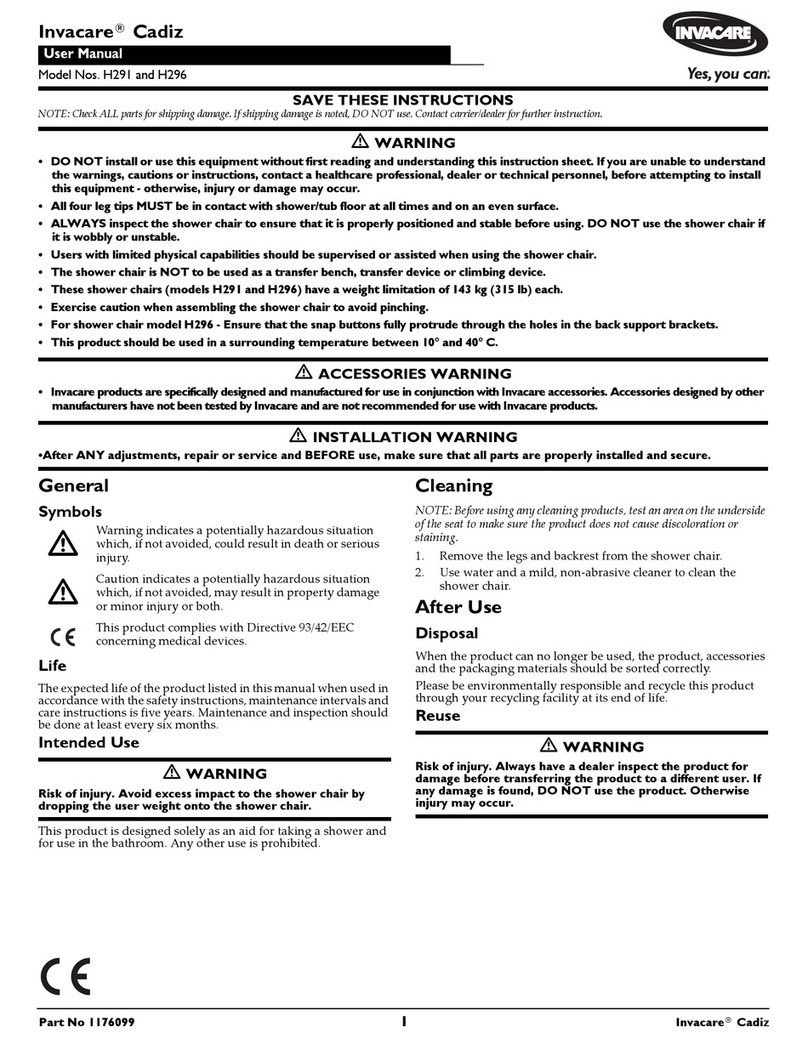 Invacare Cadiz Series User manual Invacare Cadiz Series User manual
