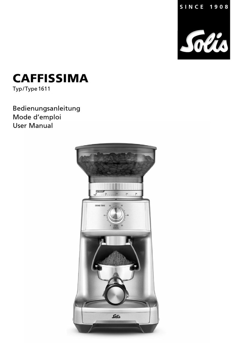 SOLIS CAFFISSIMA BCG600SILANZ user manual