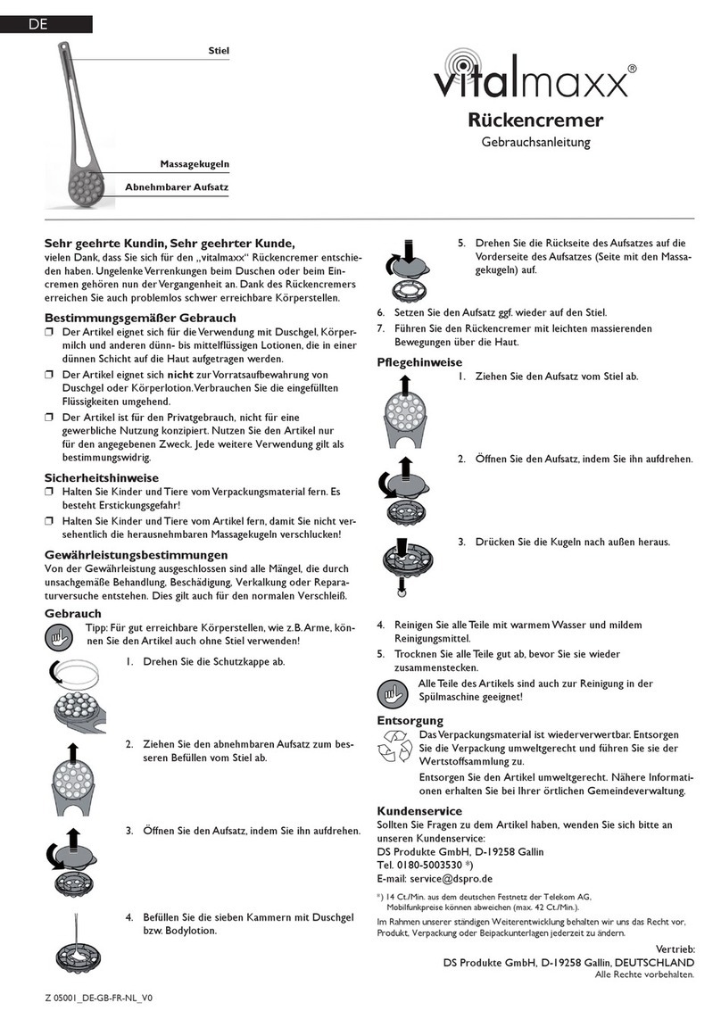 Vitalmaxx Back Creamer User manual