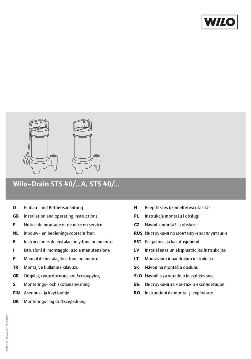 Wilo Wilo-Drain STS 40 Series Installation and operating instructions