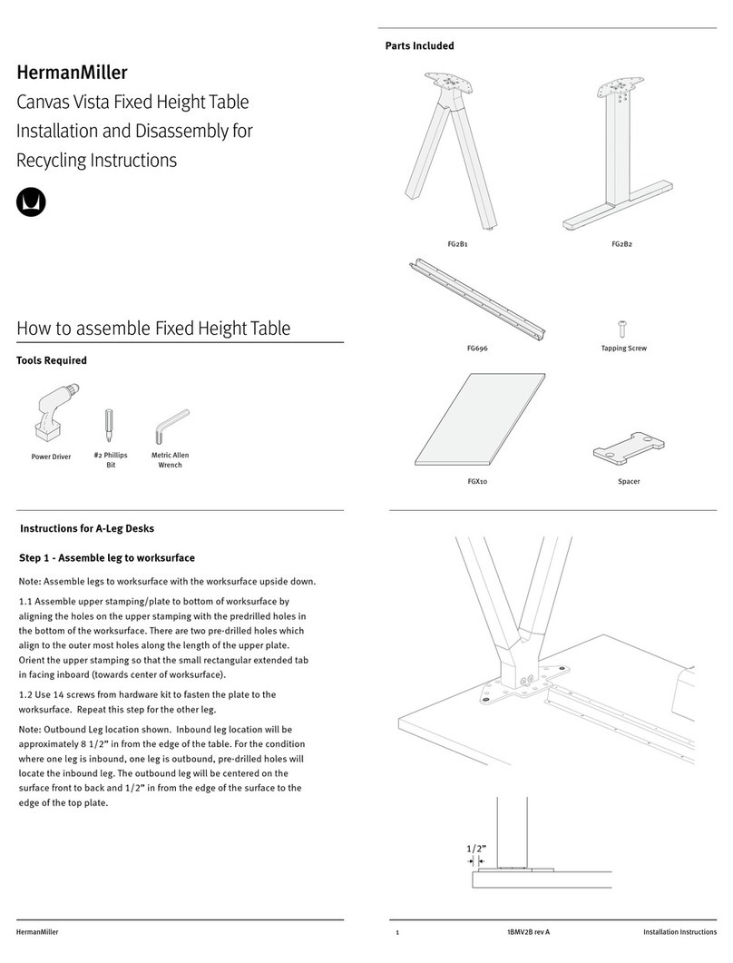 Herman Miller Canvas Vista Installation and Disassembly for Recycling Instructions