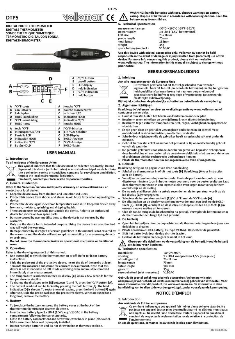 Velleman DTP5 user manual