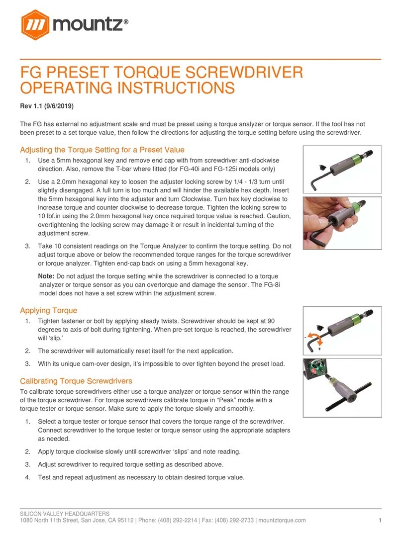 Mountz FG operating instructions