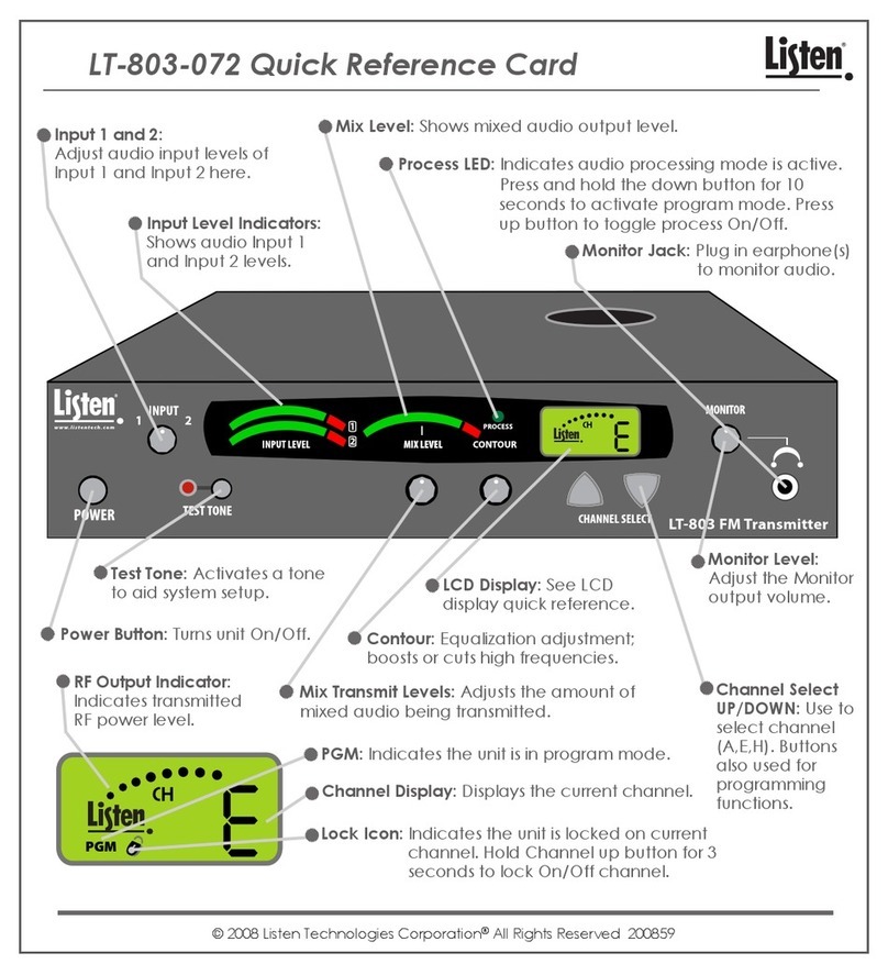 Listen LT-803 Reference guide