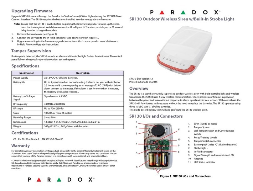 Paradox SR130 manual