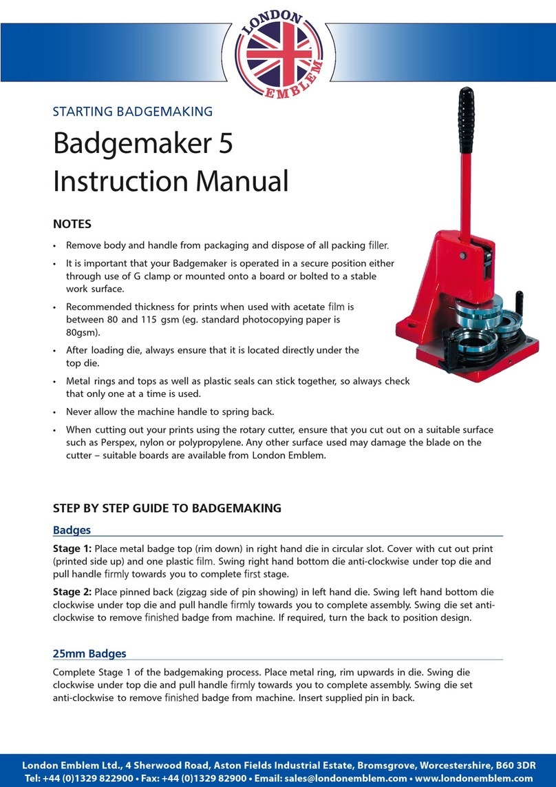 London Emblem Badgemaker 5 instruction manual