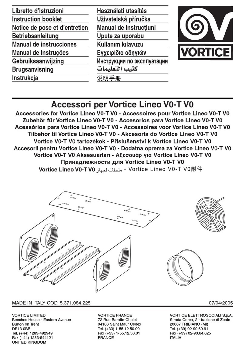 Vortice Lineo V0-T V0 Instruction booklet Vortice Lineo V0-T V0 Instruction booklet