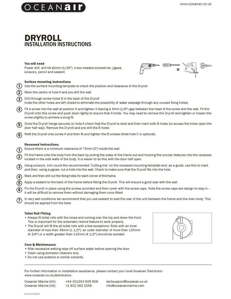 OCEANair DRYROLL installation instructions