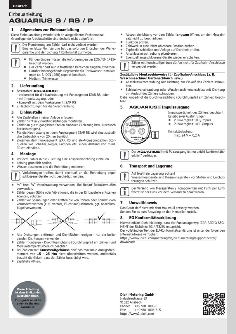 Diehl AQUARIUS S installation guide