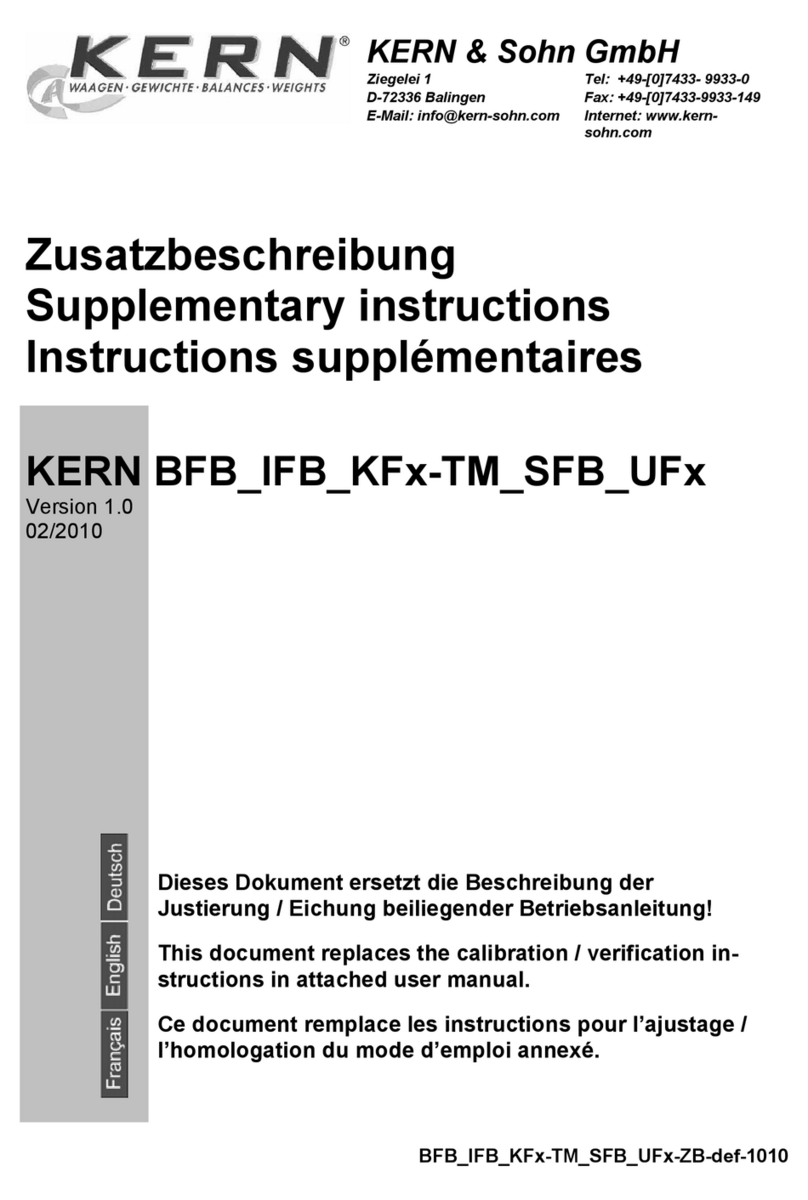KERN BFB Series Supplementary instructions