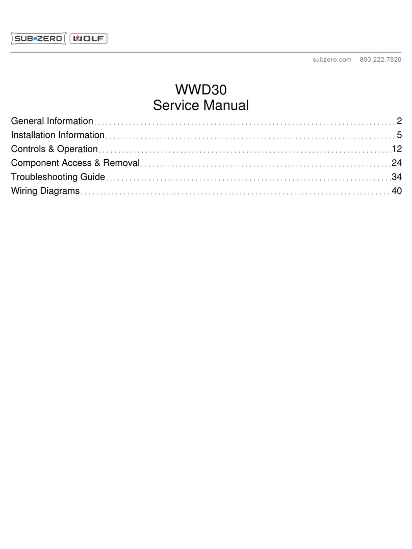 Subzero WOLF WWD30 Service manual