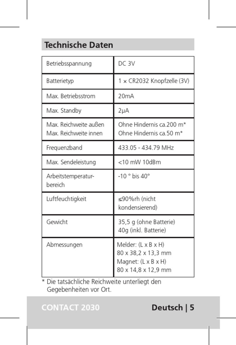Burg Wächter CONTACT 2030 Quick installation guide