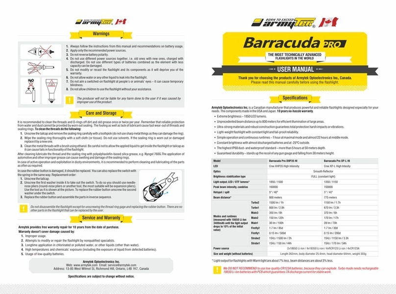 Armytek Optoelectronics Barracuda PRO Series user manual