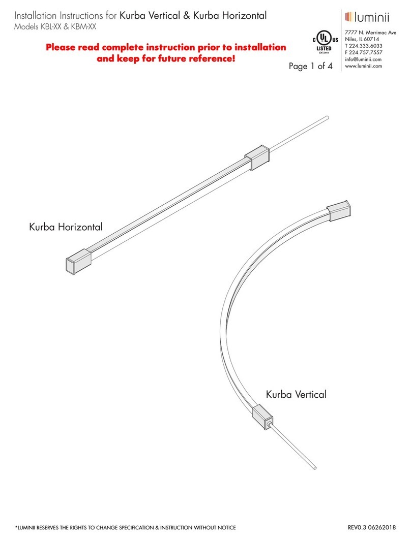 luminii Kurba Vertical KBL Series installation instructions luminii Kurba Vertical KBL Series installation instructions